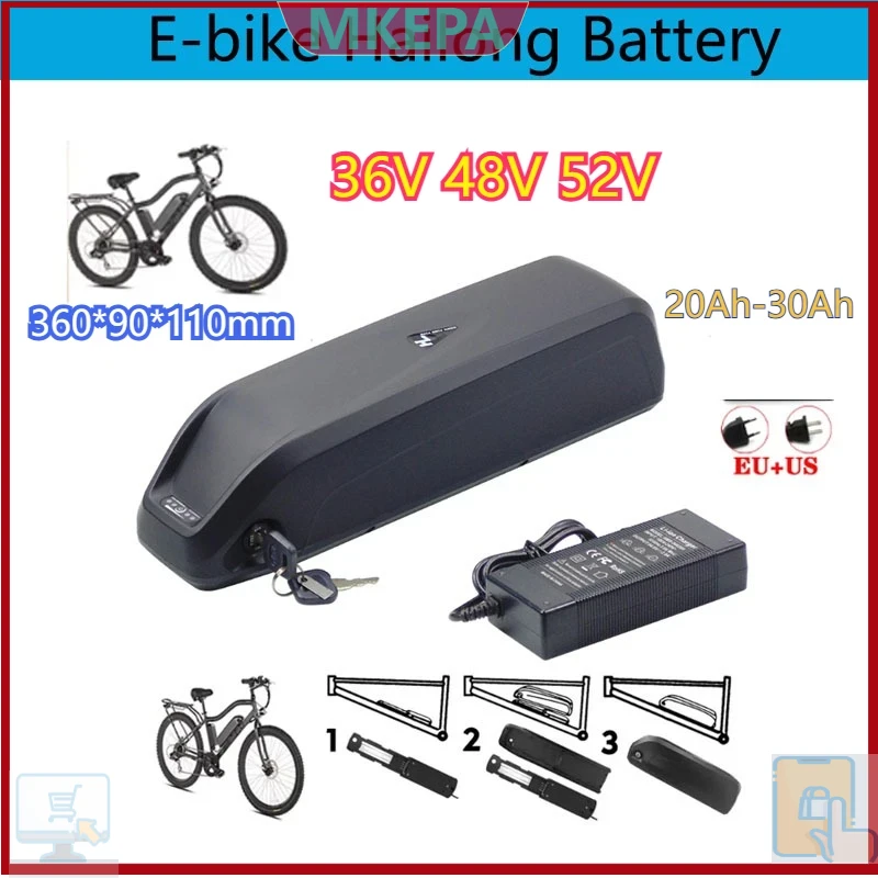 Аккумулятор Hailong 36-48-52В  – обзор и цена Ebike Battery 48V 20Ah Hailong